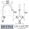 Bristan Kingsbury Easyfit Sink Mixer Lever Tap Dimensions
